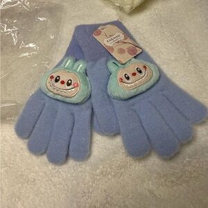 Monsters plush Bubu Gloves soft & Stretchy, Kid & Adult Blue